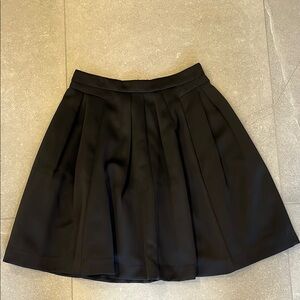 Elegant Black Satin Pleated Skirt